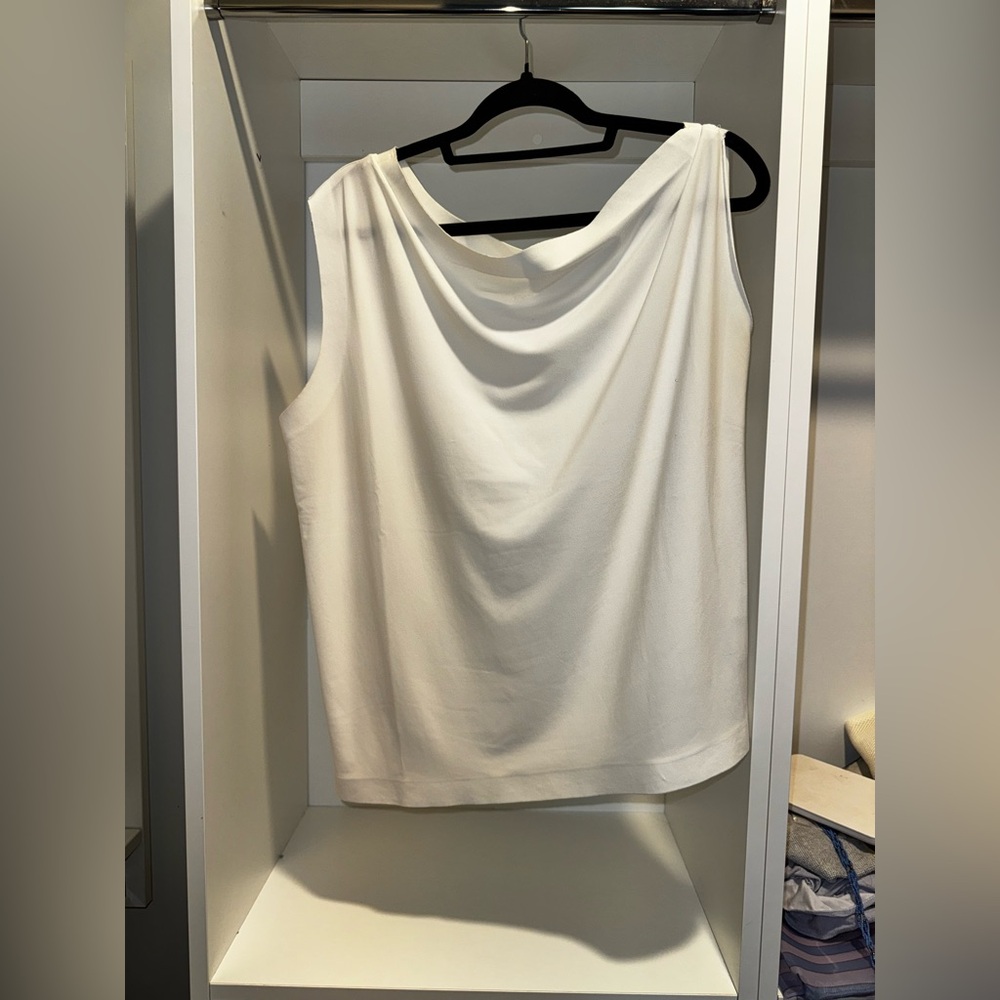 Norma Kamali Cream Sleeveless Drape Top